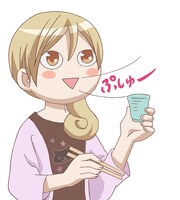 TVアニメ版の「ぷしゅー」イラスト。(c)新久千映/NSP 2011,(c)アニメ「ワカコ酒」製作委員会