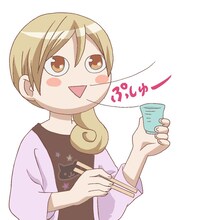 TVアニメ版の「ぷしゅー」イラスト。(c)新久千映/NSP 2011,(c)アニメ「ワカコ酒」製作委員会