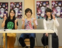 「嵐山隊長のトリガートーク!!!」第1回より、村中知、岡本信彦、田村奈央。