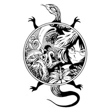 高橋葉介「偽悪天使」オックスフォードシャツの絵柄。