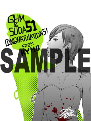 コザキユースケの描き下ろしイラスト。「アート オブ グラスホッパー・マニファクチュア」の購入特典ペーパーとして、K-BOOKS秋葉原新館にて配布されている。