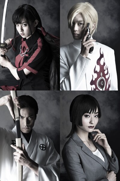 上段左より宮原華音演じる更衣小夜、南圭介演じる七原文人、下段左より滝川英治演じる更衣唯芳、 吉川麻美演じる網埜優花。