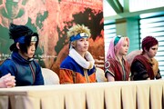 (左から)佐藤流司、松岡広大、伊藤優衣、須賀健太。(c)岸本斉史 スコット/集英社 (c)ライブ・スペクタクル「NARUTO-ナルト-」製作委員会 2015 撮影:Nicole Quek
