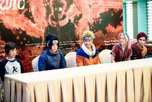 プレスカンファレンスの様子。(c)岸本斉史 スコット/集英社 (c)ライブ・スペクタクル「NARUTO-ナルト-」製作委員会 2015　撮影：Nicole Quek