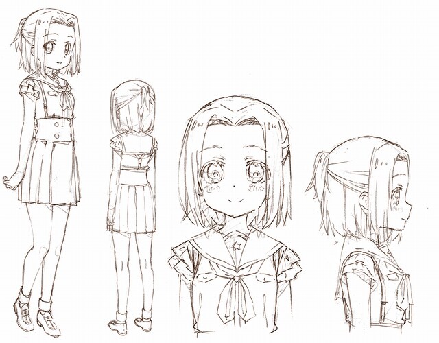 けい（祠堂圭）の設定画。(c) Nitroplus/海法紀光・千葉サドル・芳文社/がっこうぐらし！製作委員会