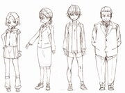 市立巡ヶ丘学院高校の生徒や教員たちの設定画。(c) Nitroplus/海法紀光・千葉サドル・芳文社/がっこうぐらし!製作委員会