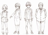 市立巡ヶ丘学院高校の生徒や教員たちの設定画。(c) Nitroplus/海法紀光・千葉サドル・芳文社/がっこうぐらし！製作委員会