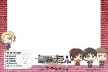 回遊型アトラクション「ジョイポリ探検隊 ダイーバの秘宝と謎の紋章」をクリアすると、記念撮影できるオリジナルフレームの1種（7月限定）。(c)諫山創・講談社/「進撃の巨人」製作委員会