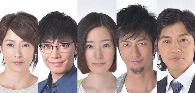 左から水野美紀、成宮寛貴、蓮佛美沙子、速水もこみち 、藤木直人。