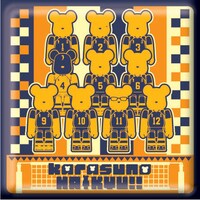 H賞「スクエア缶バッジ」の1種。（セットA）(c)古舘春一／集英社・「ハイキュー!!」製作委員会・MBS BE@RBRICK TM & (c)2001-2015 MEDICOM TOY CORPORATION. All rights reserved.