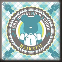 H賞「スクエア缶バッジ」の1種。（セットC）(c)古舘春一／集英社・「ハイキュー!!」製作委員会・MBS BE@RBRICK TM & (c)2001-2015 MEDICOM TOY CORPORATION. All rights reserved.