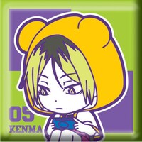 H賞「スクエア缶バッジ」の1種。（セットE）(c)古舘春一／集英社・「ハイキュー!!」製作委員会・MBS BE@RBRICK TM & (c)2001-2015 MEDICOM TOY CORPORATION. All rights reserved.