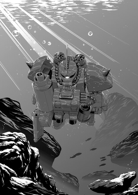 「ガンプラ戦記 ジャブローズ・スカイ」より水中用ザク。(c)創通・サンライズ
