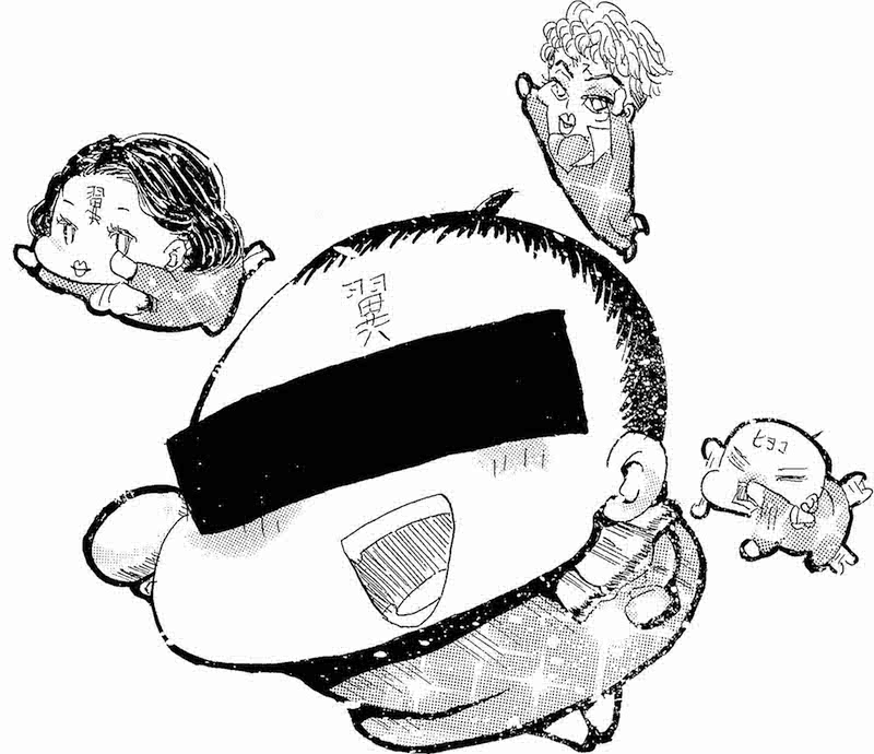 「CREWでございます！」のイラスト。