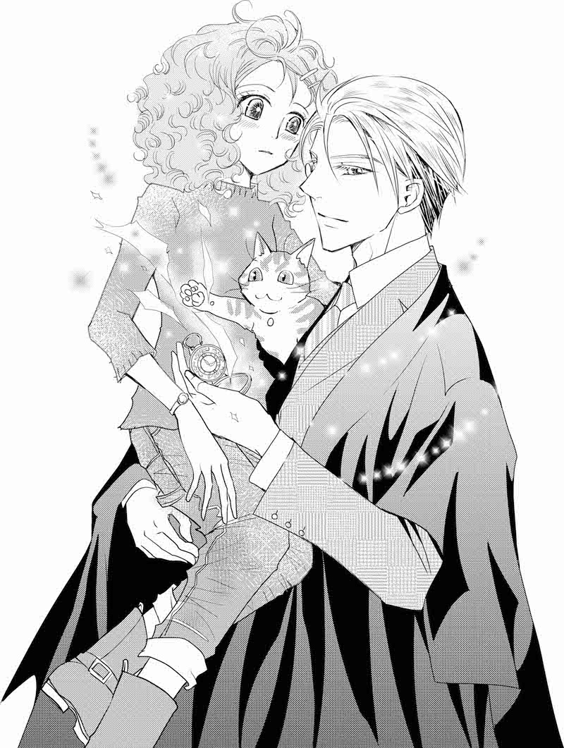 「アンと教授の歴史時計」のイラスト。