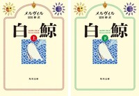 スタジオ地図監修によるオリジナルカバーで6月20日に刊行される、メルヴィル「白鯨」上・下巻。同作も「バケモノの子」関連書籍としてフェア対象になる。