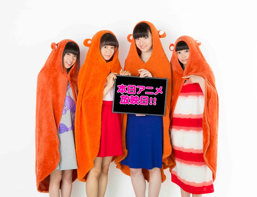 うまるに扮した私立恵比寿中学メンバー。（左から）真山りか、星名美怜、松野莉奈、柏木ひなた。