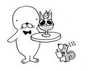 大橋つよしによる「ぼのぼの」トリビュートの1カット。