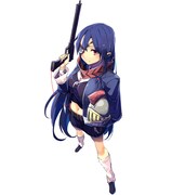 生まれ育った孤児院の子供たちを養うため、「仮面舞闘会」に参加している少女・コルト。武器は二丁拳銃。素早い動きで敵を翻弄する戦い方を得意とする。口が悪くぶっきらぼうで、冷たい印象を他人に持たれがちだが、実際は仲間や子供たちをとても大切にしている。(c)AliceProject All Right Reserved. (c)日鳥/KADOKAWA