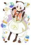 ミキサーの家電少女となった百江なぎさ。魔法少女の姿にミキサーの機能が付加されている。チーズが好きで、高速回転のスクリューで色んなものとチーズを混ぜてスムージーを作ろうとする。特にお菓子と一緒に混ぜるのが好き。飛ばして遊んでいるシャボン玉が中に入ってしまい、爆発して真っ黒になってしまう事がたまにある。(c)Aniplex Mobile