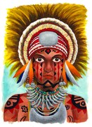 諸星大二郎によるカラーイラスト。(c)諸星大二郎