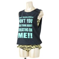 「うる星やつら×atmos×GUACAMOLE Tシャツオールインワン スイム」の黒。(c)高橋留美子／小学館