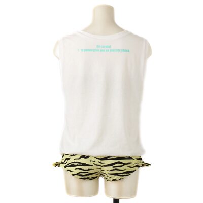 うる星やつら×atmos×GUACAMOLE Tシャツオールインワン スイム」の白 