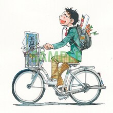 「弱虫ペダル原画展」で展示されるイラスト原画。(c)渡辺航（週刊少年チャンピオン）2008 (c)渡辺航（週刊少年チャンピオン）/弱虫ペダルGR製作委員会