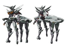 主人公・人吉爾朗が乗り込む万能マシーン「エクウス」。(c)BONES・會川 昇／コンクリートレボルティオ製作委員会