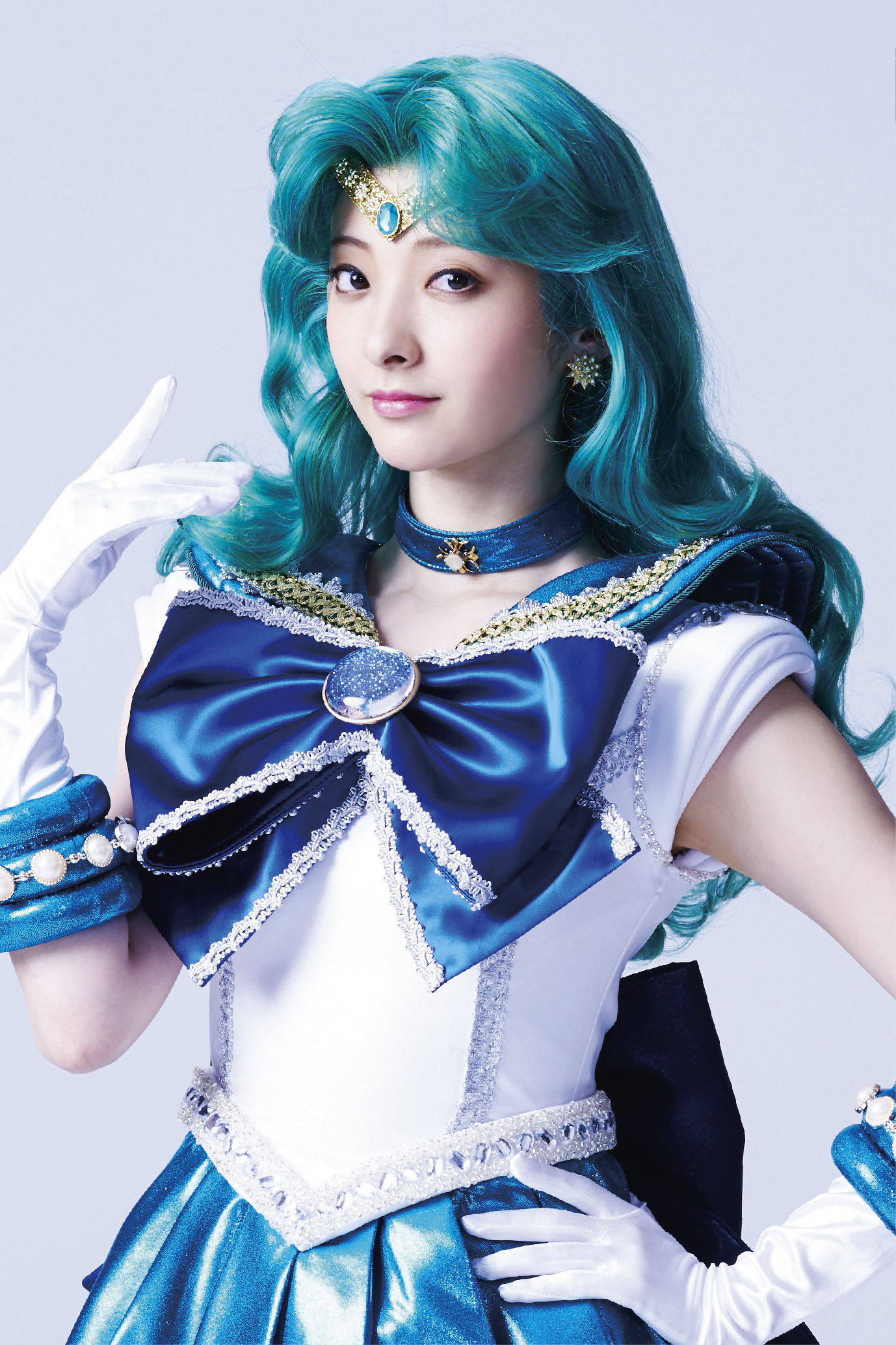 セーラーネプチューン/海王みちる役の藤岡沙也香（旧芸名・月野姫花）。(c) Naoko Takeuchi (c) 武内直子・PNP／ミュージカル「美少女戦士セーラームーン」製作委員会2015