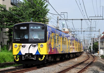 2009年5月から2014年12月まで運行していた西武鉄道「銀河鉄道999デザイン電車（3000系車両）」 。(c)Leiji Matsumoto,SEIBU Railway Co.,LTD.