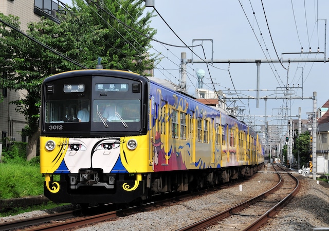 2009年5月から2014年12月まで運行していた西武鉄道「銀河鉄道999デザイン電車（3000系車両）」 。(c)Leiji Matsumoto,SEIBU Railway Co.,LTD.
