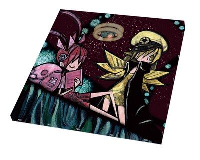 「一番くじVプレミアム <物語>シリーズ ウエダハジメver.」1等のキャンバスボード。(c)西尾維新/講談社・アニプレックス・シャフト