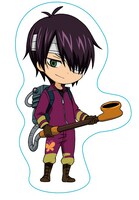 園内で販売されるダイカットポストカードの1種。(c)空知英秋／集英社・テレビ東京・電通・BNP・アニプレックス