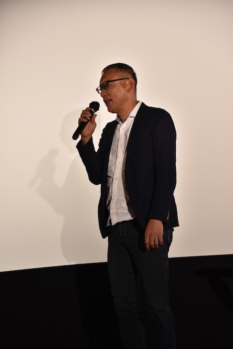 TVドラマ「アカギ」第1話の上映会に出席した福本伸行。