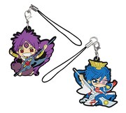 「マギ」26巻の限定版に付属するジュダルと練白龍のラバーストラップ。