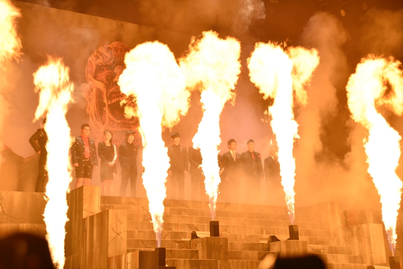 映画「進撃の巨人 ATTACK ON TITAN」の完成披露ジャパンプレミアの様子。