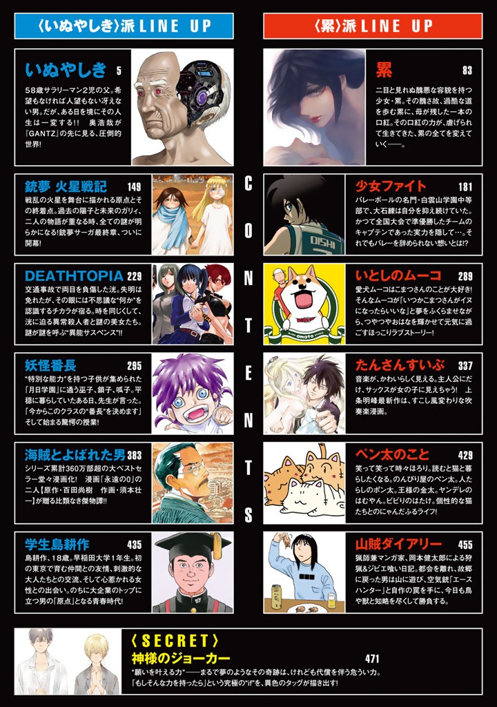 「『いぬやしき vs. 累』特別無料マガジン」の収録作品。