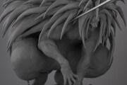 目下製作中の「とらフィギュア」(原型師・大山竜)。(c)藤田和日郎・小学館/うしおととら製作委員会