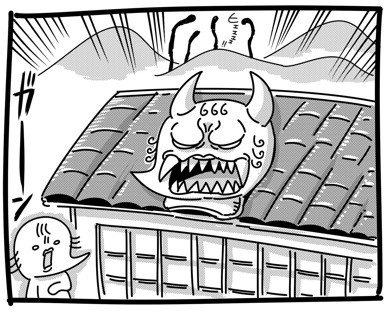 「かふん昔ばなし」1巻収録の描き下ろしエピソード「大改築と地鎮祭の話」より。