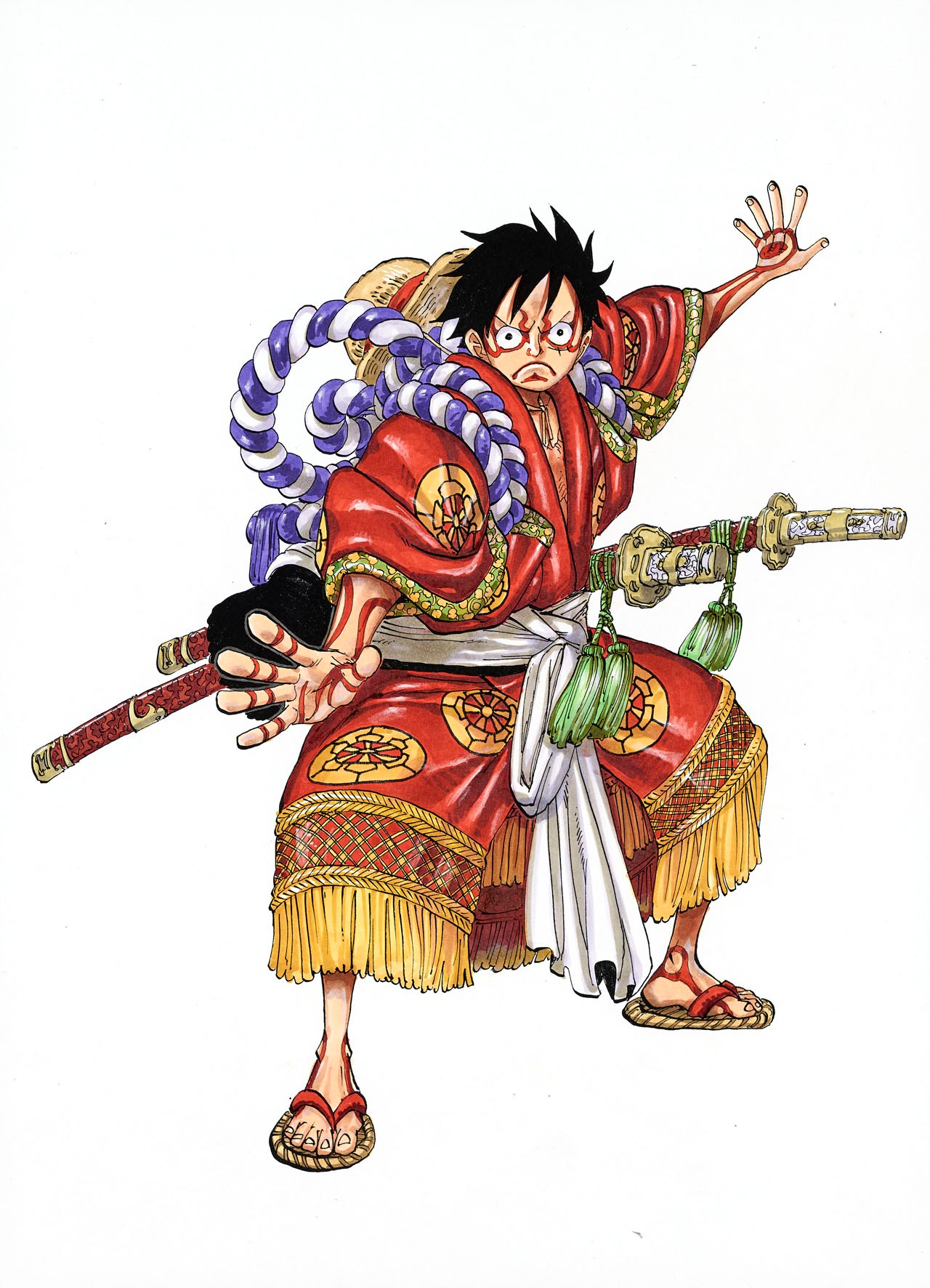 隈取りをしたルフィのビジュアル。(c)尾田栄一郎／集英社