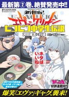 「新世紀エヴァンゲリオン ピコピコ中学生伝説」2巻の書店用POP。(c)カラー