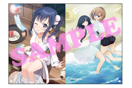 小冊子「『SHIROBAKO』オフィシャル コンピレーションブック WHITE SUMMER！」より。左ぺ—ジは日向あずり、右ページは10moによるイラスト。※画像はイメージです。実際の商品とは異なる場合があります。(c)「SHIROBAKO」製作委員会