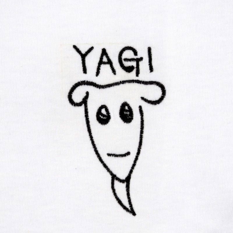 「巻島"3匹のYAGI"Tシャツ」の刺繍デザイン。