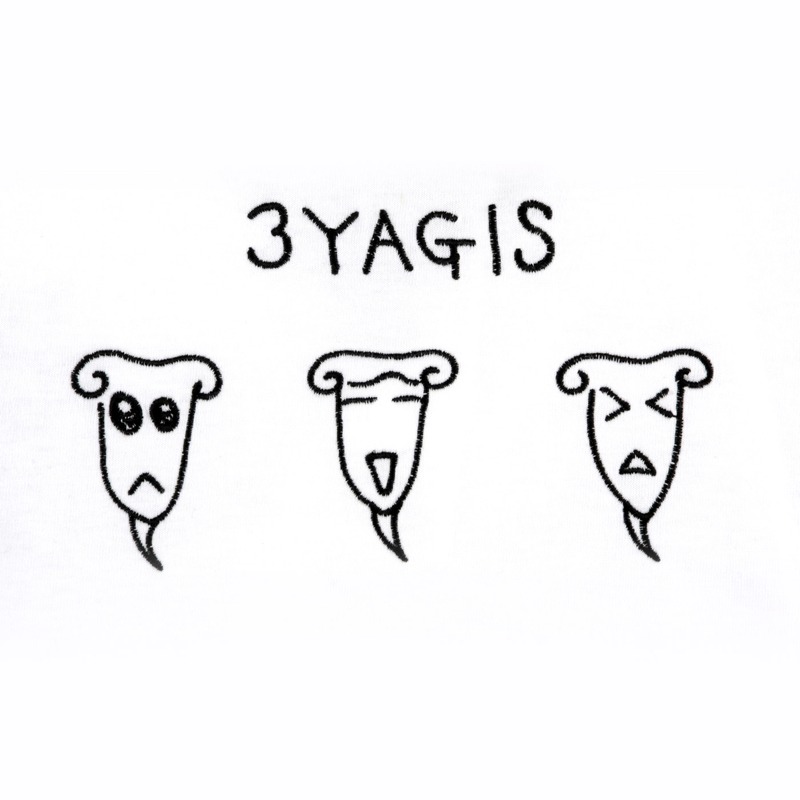 「巻島"3匹のYAGI"Tシャツ」の刺繍デザイン。