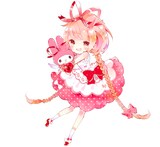 しめ子が手がけたコラボイラスト。「おさえきれない恋心を、まっすぐ伝える素直な女のコ」をイメージ。(c)1976,2015 SANRIO CO.,LTD. (c)しめ子／講談社