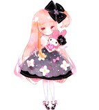 しめ子が手がけたコラボイラスト。「伝えられない想いに胸焦がす、ちょっぴり不器用な女のコ」をイメージ。(c)1976,2015 SANRIO CO.,LTD. (c)しめ子／講談社