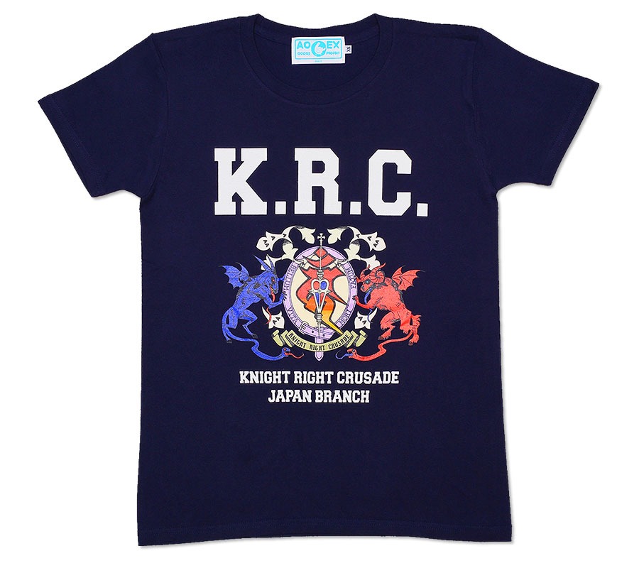 「正十字騎士團Tシャツ」（ネイビー）の前面。(c)加藤和恵／集英社