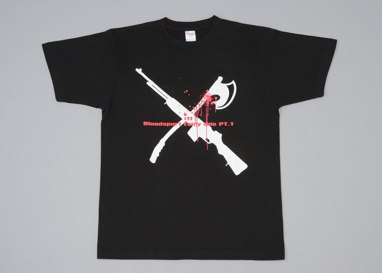 小学館のブースにて販売される「ブラック・ラグーン」の「サブタイトルTシャツ」。
