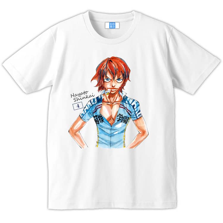 弱虫ペダル 新作tシャツ 新開が胸元を開けて補給食をくわえるイラスト コミックナタリー 弱虫ペダル 新作tシャツ 新開が胸元を開けて補給食をくわえるイラスト コミックナタリー